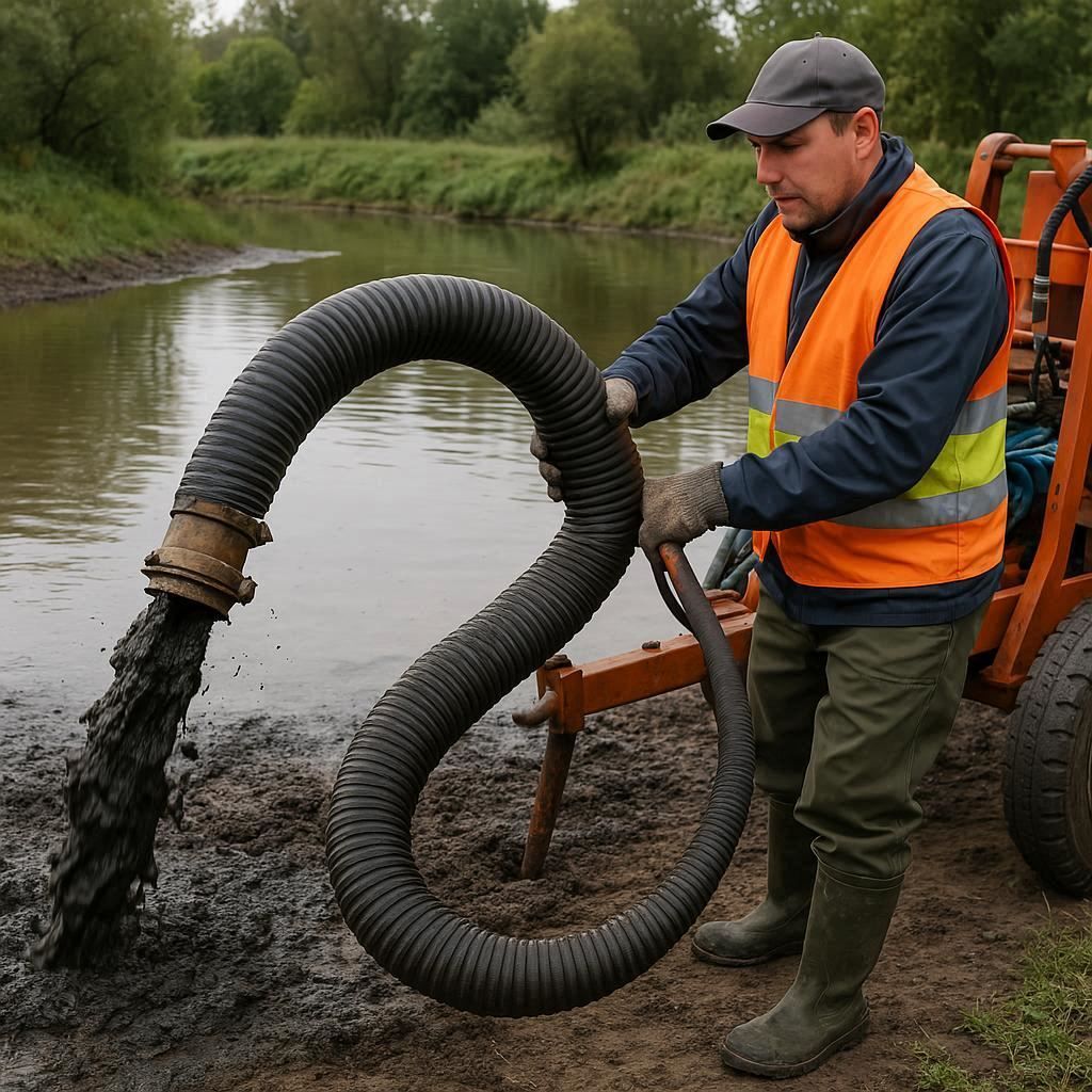 Очистка прудов и водоемов от ила в Боровичах
