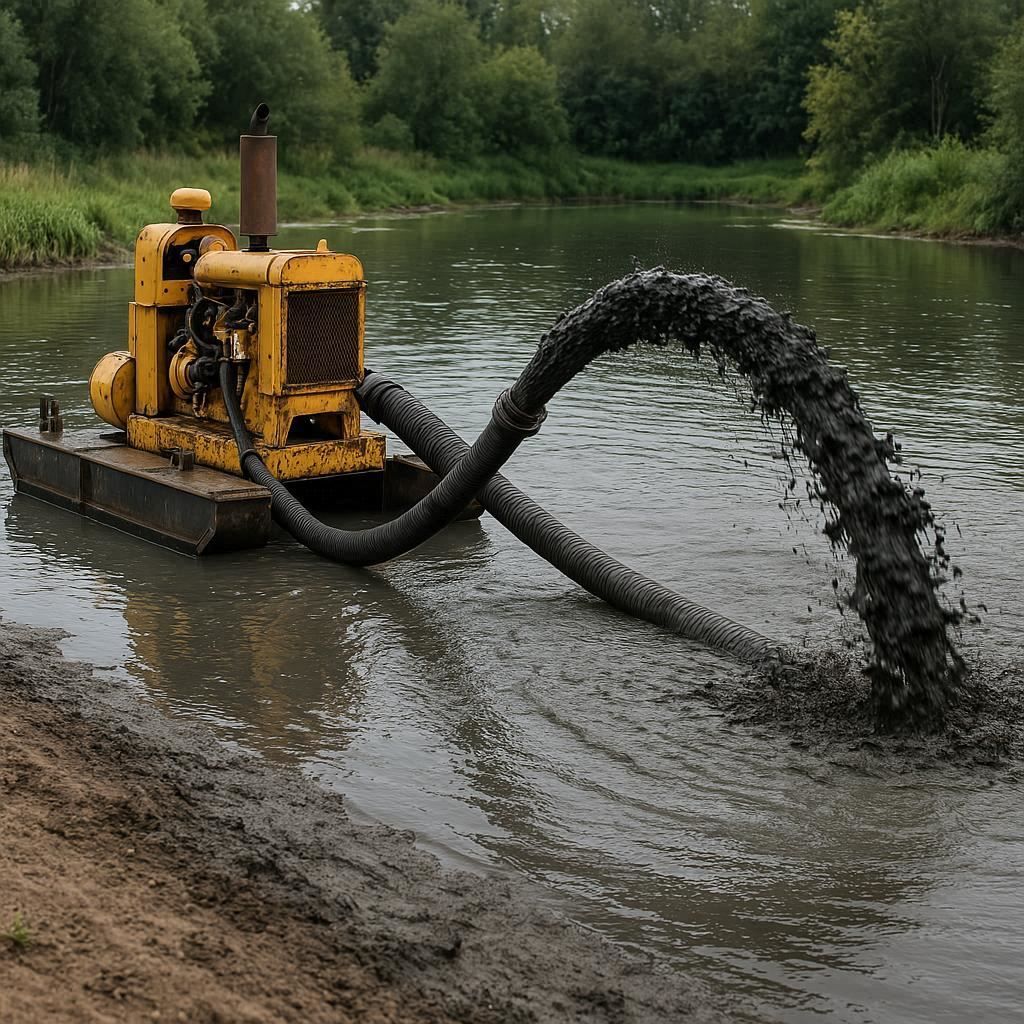 Очистка прудов и водоемов от ила в Боровичах